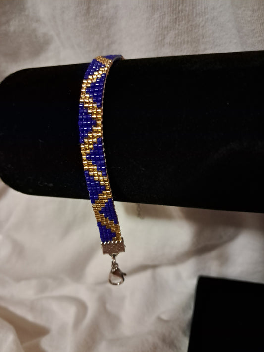 Regal Oasis Woven Bracelet, Miyuki Delica Seed Beads, Adjustable