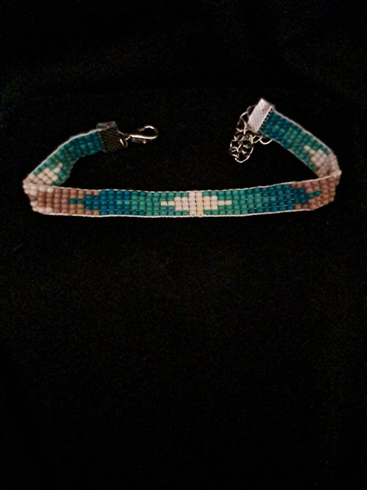 Coastal Drift Woven Bracelet, Adjustable, Miyuki Glass Seed Beads